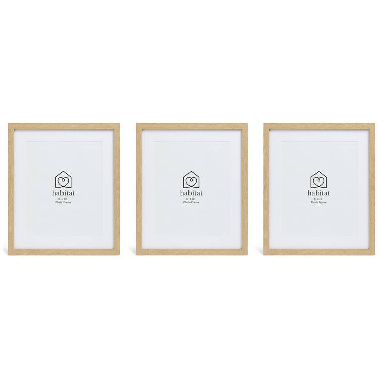 Habitat oak effect picture frames set of 3 (British brand)