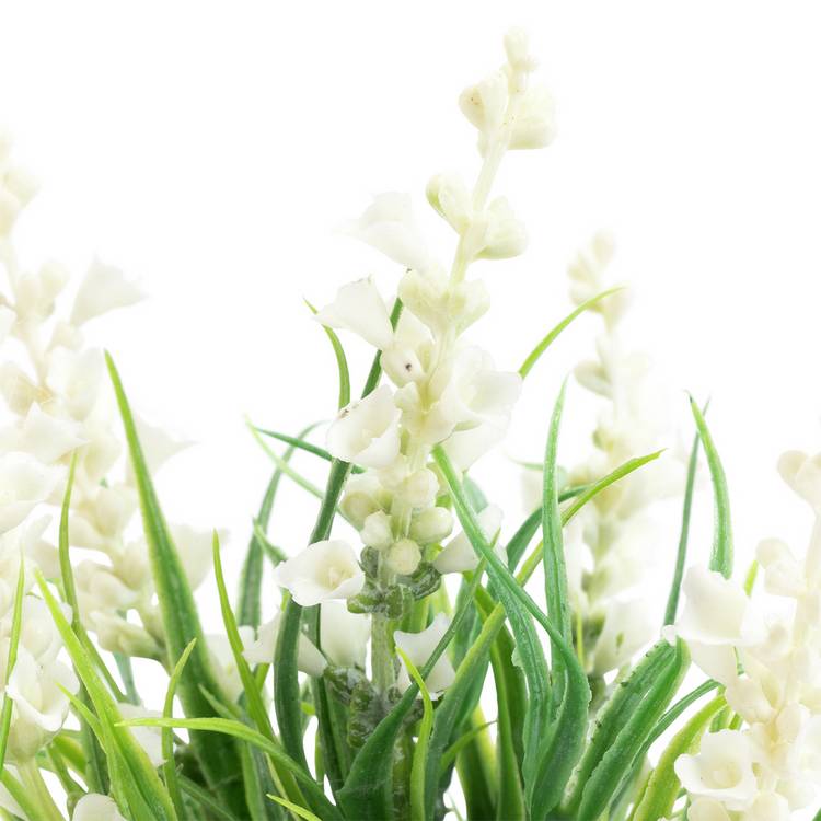 Habitat artificial white lavender in pink ceramic pot 17.8cm, imported from the UK