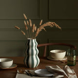 Argos Habitat Hand Painted Stripe Vase - Green 25cm- Buy online at McGrocer