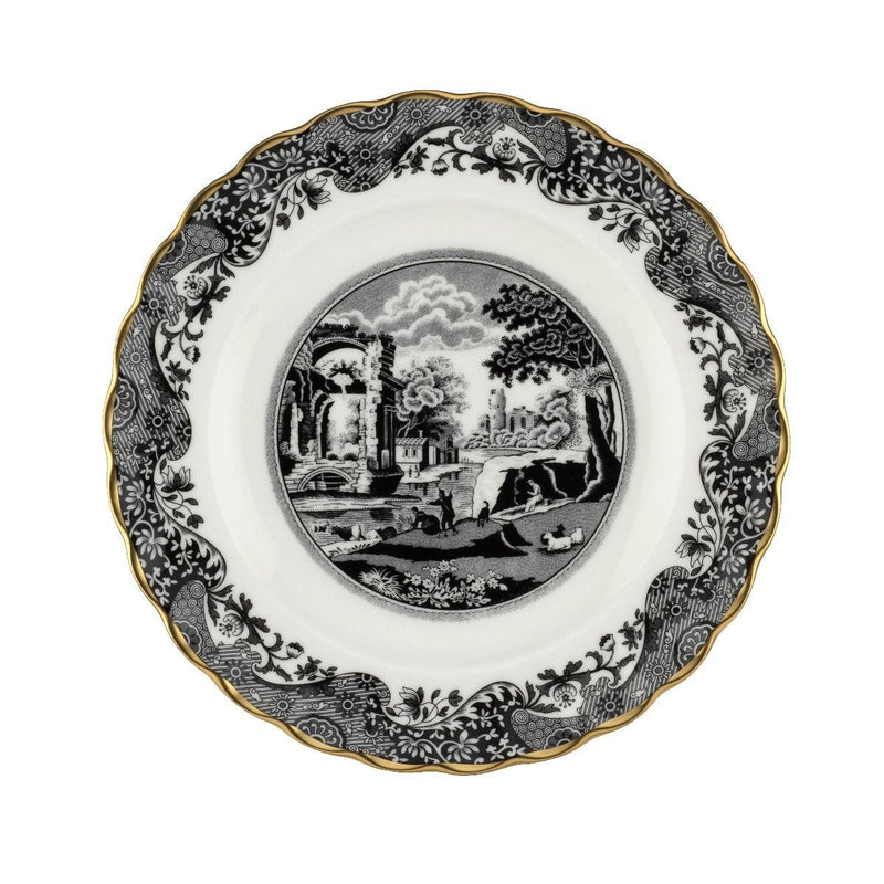 Spode 1770 Italian black fine bone china plate (British brand)