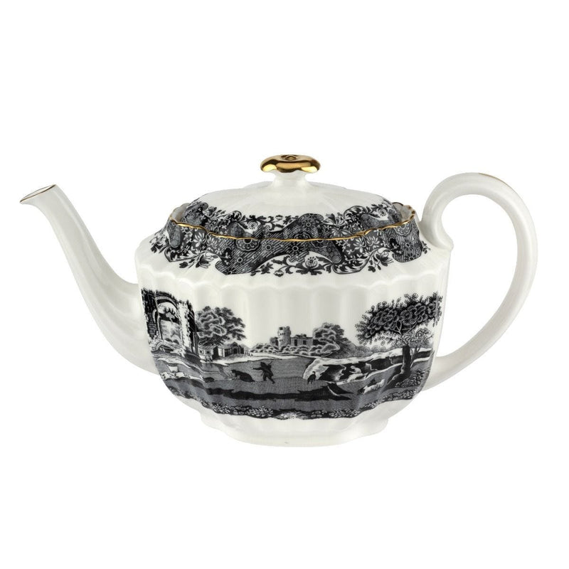 Spode large black teapot, imported from the UK