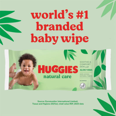 Huggies Natural Care Baby Wipes 4 Pack, UK version