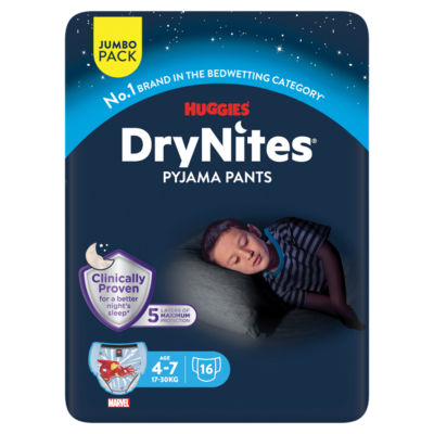 DryNites Pyjama Pants Age 4-7 17-30kg - British product
