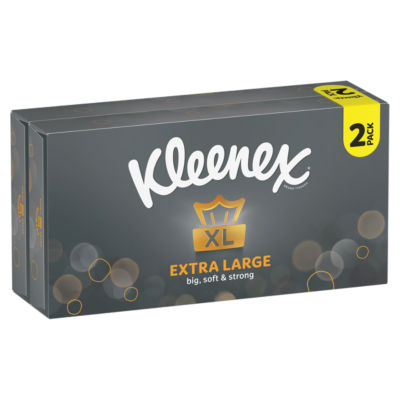 Kleenex extra large tissues twin pack, UK version