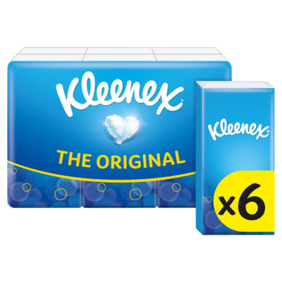Kleenex original pocket tissues 6 pack, UK version