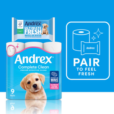 Andrex Complete Clean toilet tissue 4 rolls - British product