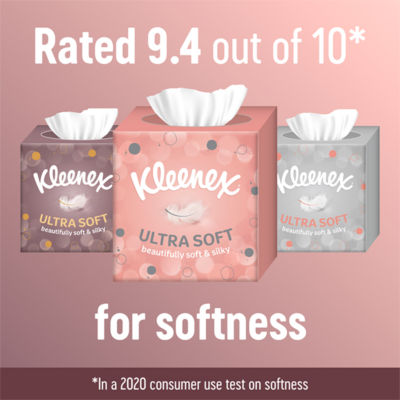 Kleenex Ultra Soft facial tissues cube, UK version