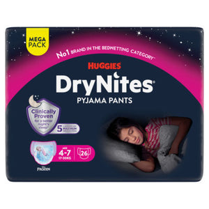 Huggies DryNites 26 Pyjama Pants Age 4-7 17-30kg Mega Pack