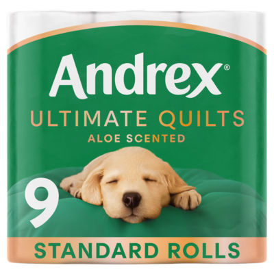 Andrex Ultimate Quilts Aloe Scented toilet roll 9 pack, UK version