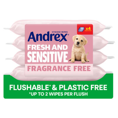 ASDA Andrex Fresh & Sensitive Moist Toilet Tissue Flushable Hygiene Wipes 4x30 wipes- Buy online at McGrocer