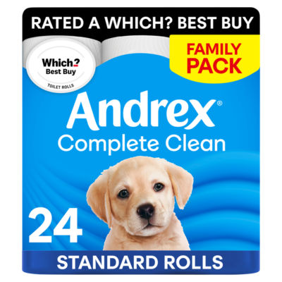 Andrex Complete Clean toilet tissue 24 rolls - British product