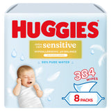 ASDA Huggies Extra Care Sensitive Plastic Free Baby Wipes 8 Packs of 48- Buy online at McGrocer