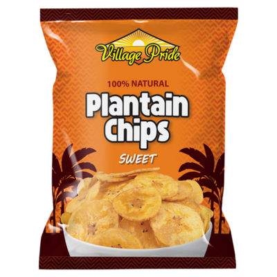 Village Pride sweet plantain chips 75g (British brand)