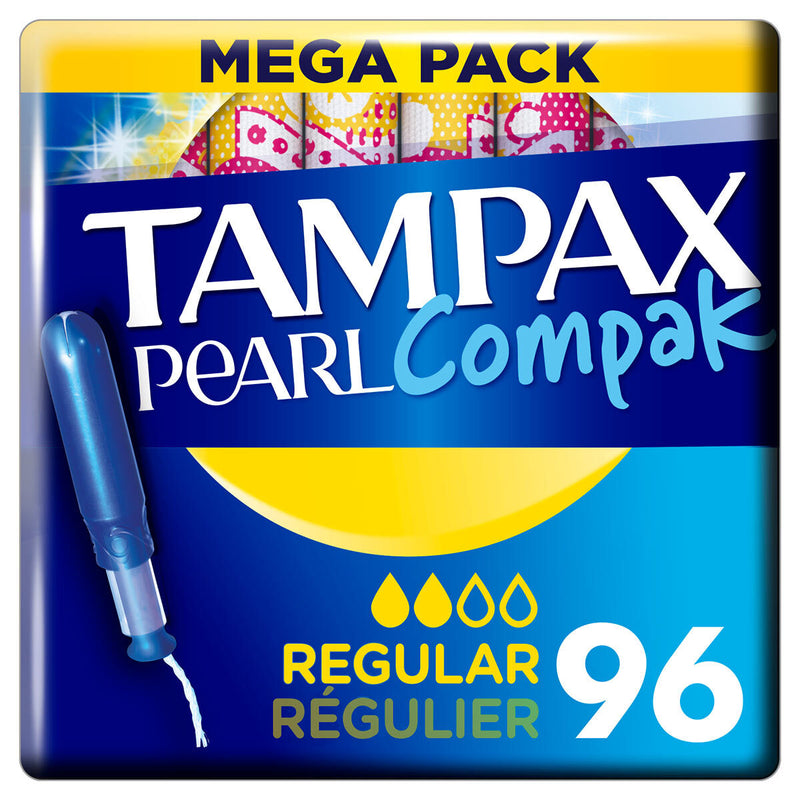 Tampax Pearl Compak Regular Tampons 4 x 24 pack (British brand)