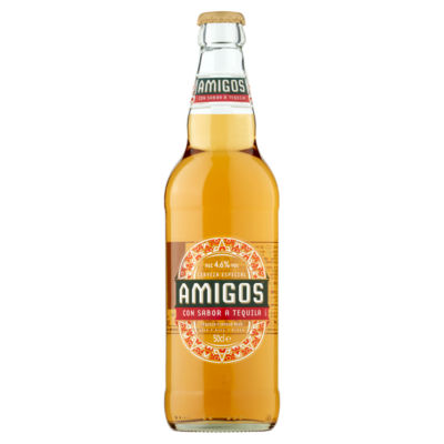 Amigos Golden Tequila Flavour Beer 50cl bottle - British product