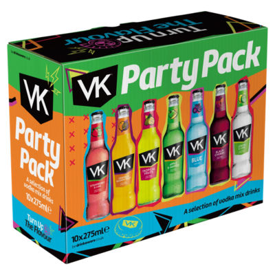 VK vodka mix drink mixed pack 10 bottles (British brand)