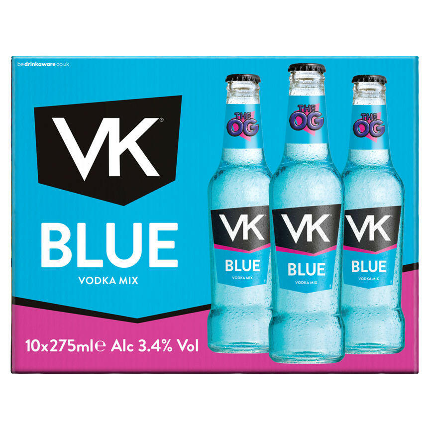 VK Blue Vodka Mix 10 x 275ml GOODS ASDA