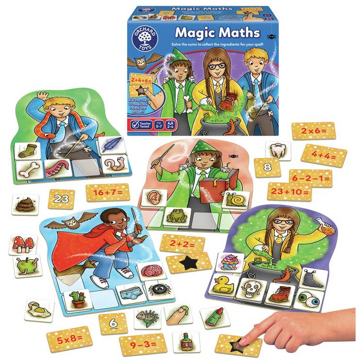 Orchard Toys Magic Maths Game wizard-themed board game - British product