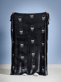 Catherine Lansfield grey skulls fleece throw 130x170cm, UK version