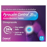 Pyrocalm Control 20mg gastro-resistant heartburn relief tablets 14 tablets, imported from the UK