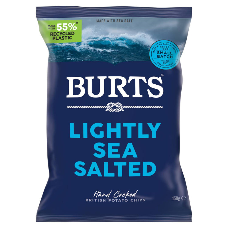Burts potato chips lightly sea salted 150g, imported from the UK