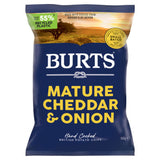 Burts mature cheddar and onion hand cooked chips 150g - British product