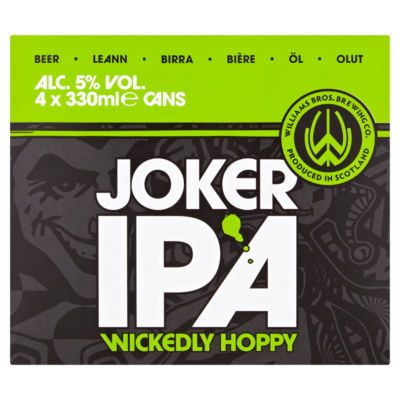Williams Bros Joker IPA Wickedly Hoppy 4 pack 330ml - British product