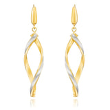 Costco UK 14ct Two Tone Gold Twisted Earrings- Buy online at McGrocer