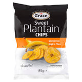 Grace sweet plantain chips unsalted 85g, UK version