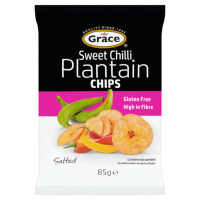 Grace salted sweet chilli plantain chips 85g, UK version