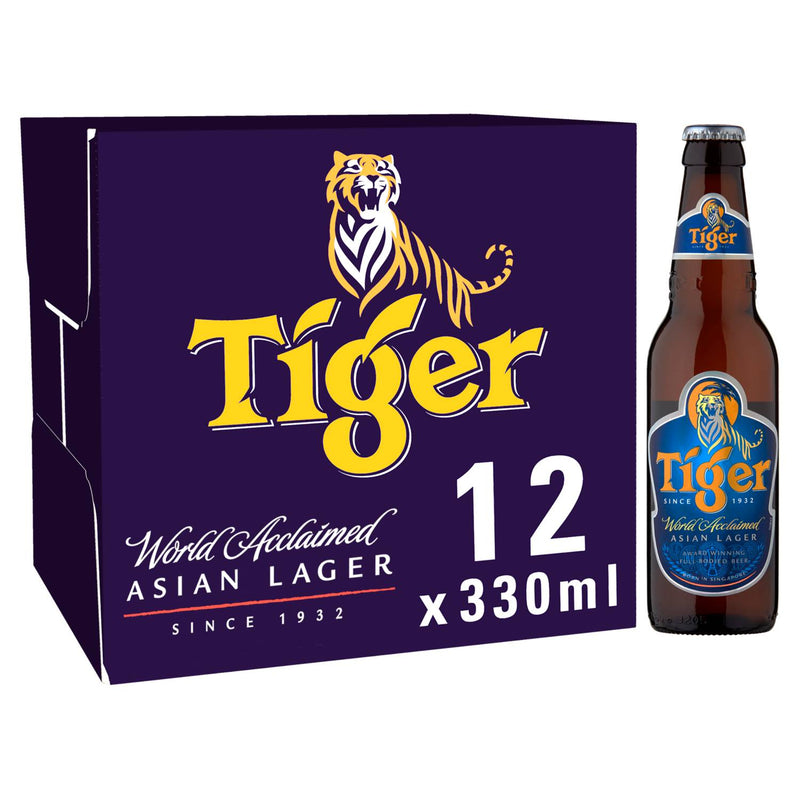 Tiger lager beer 330ml bottle (British brand)