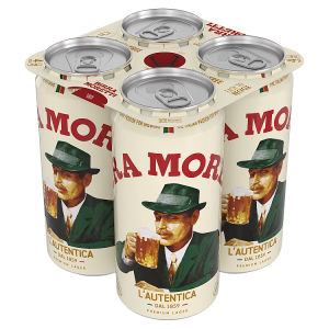 Birra Moretti premium lager beer can 4x440ml, UK version