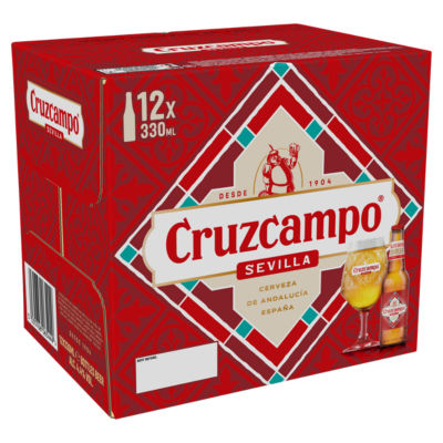 Cruzcampo Sevilla lager beer 12x330ml - British product
