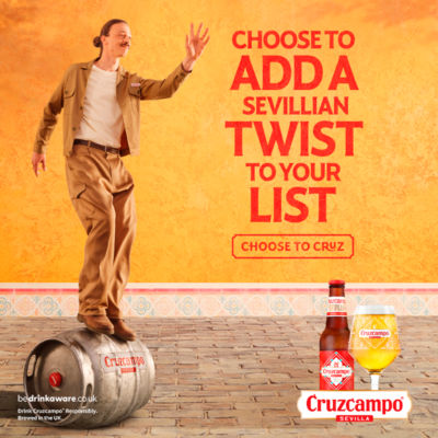 Cruzcampo Sevilla lager beer 18x440ml (British brand)