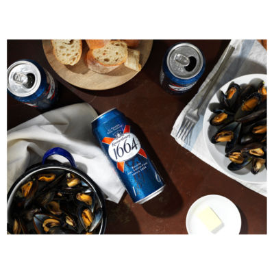 Kronenbourg 1664 lager beer 4 x 568ml cans (British brand)
