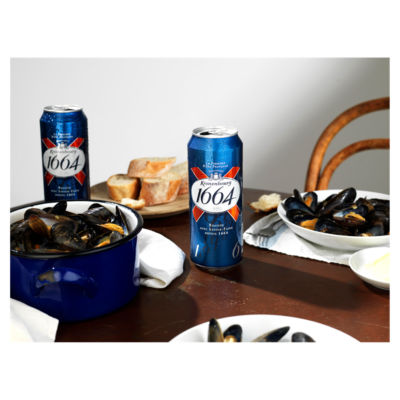 Kronenbourg 1664 lager beer 4 x 568ml cans (British brand)