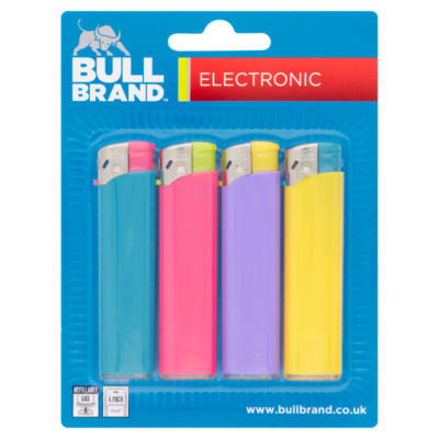 Bull Brand elektronisches Feuerzeug 4er-Pack - Britisches Produkt