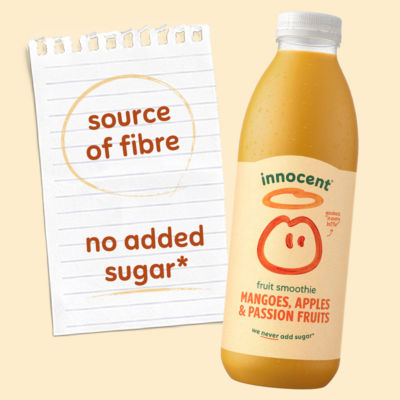 Innocent fruit smoothie with mangoes, apples & passion fruits 750ml, UK version
