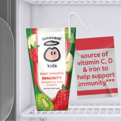 Innocent kids super smoothies strawberries kiwis apples 4x150ml, UK version