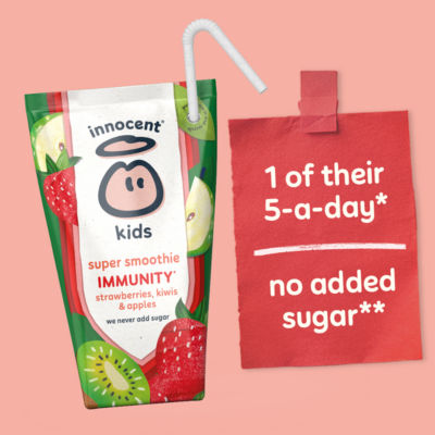 Innocent kids super smoothies strawberries kiwis apples 4x150ml, UK version