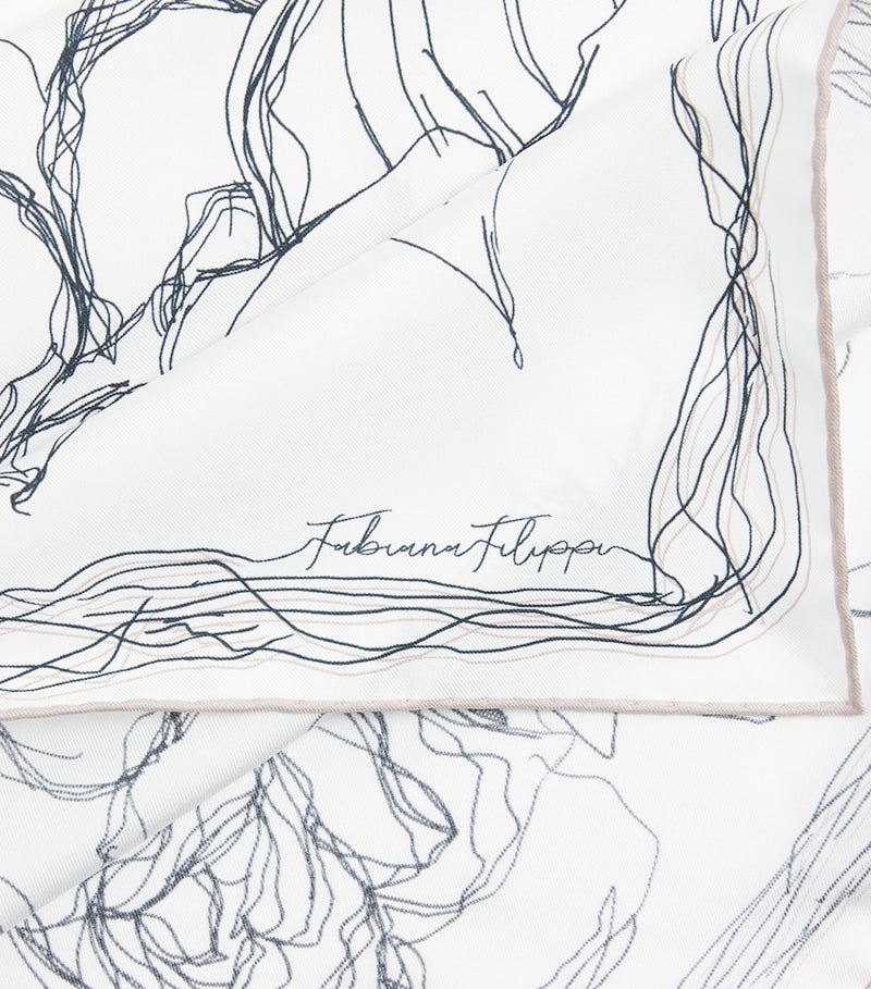 Fabiana Filippi silk twill printed scarf 90cm, imported from the UK