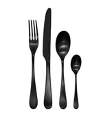 Harrods 18/10 Stainless Steel Black Satin 24-Piece Cutlery Set with Teardrop Handles- Buy online at McGrocer