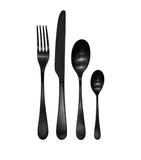Studio William black satin 24-piece cutlery set with teardrop handles (British brand)
