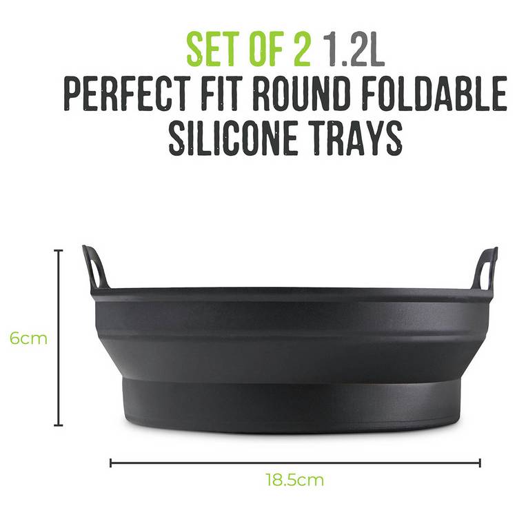 Tower silicone air fryer foldable trays set of 2 - British product