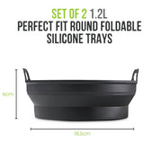 Tower silicone air fryer foldable trays set of 2 - British product