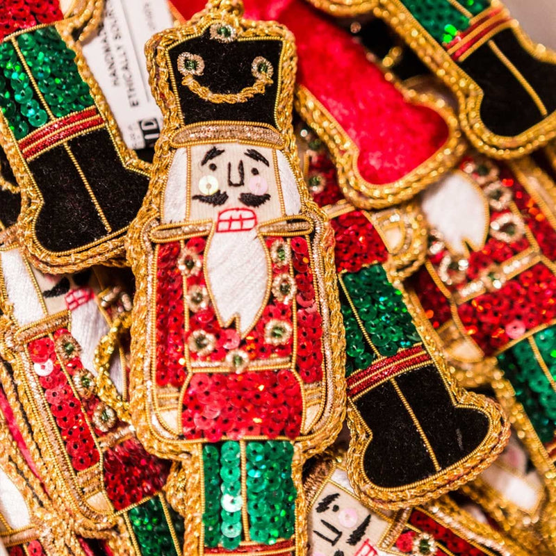 Fortnum & Mason embroidered nutcracker Christmas ornament 14cm, imported from the UK