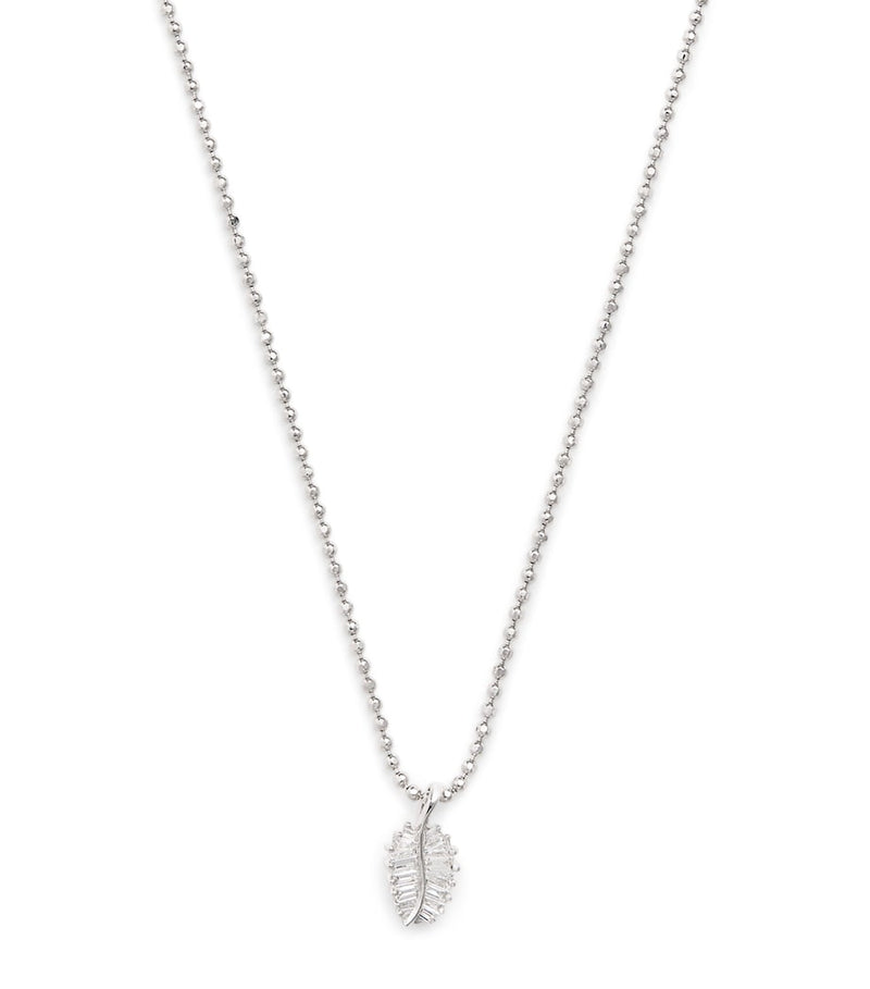 Anita Ko white gold diamond palm leaf necklace - British product