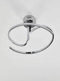 Chrome sculptural LED flush ceiling light 2-arm design - British product