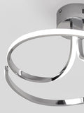 Chrome sculptural LED flush ceiling light 2-arm design - British product