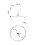 Chrome sculptural LED flush ceiling light 2-arm design - British product